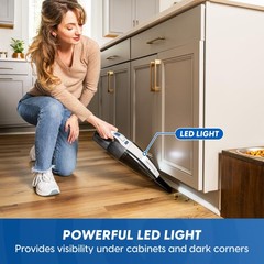 Vacmaster Pet Hair Cordless Hand Vacuum Motorized Nozzle 2-Speeds Led Light For