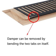 Hardwood White Oak Floor Register, Drop in 4×14 Inch with Damper,
