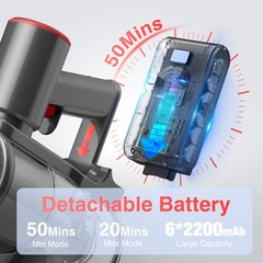 Zefiro Cordless Vacuum Cleaner45Mins Runtime Vacuum Cleaners For Home