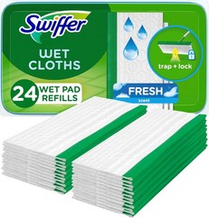 Swiffer Sweep + Mop, Wet Pads Refill, Floor Cleaner for Dirt, Dust, Hair