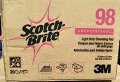 3M 98 Scotch Brite Scouring Pad White 6″ x 9″ (152 x 228mm) 4 Pads Trboxtapes