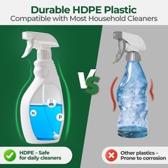 T4U Spray Bottles for Cleaning, 16 OZ Empty 16 OZ, 2 Pack, white