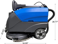 Walk Behind 15″Brush Floor Cleaning Machine 8 Gal Foldable and Portable Scrubber