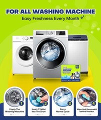 2X Power Deep Cleaning Washing Machine Cleaner Tablets No More Odor & Pet Fur…