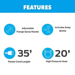 Pulsar PWE2001V Electric Portable High Pressure Washer, PSI 2000, Cleans Cars…