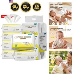 100% Cotton Dry Wipes, USDA Certified Baby Wipes, Soft & Gentle, Hypoallergen…