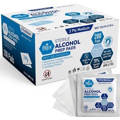 Sterile Alcohol Prep Pads, 70% Isopropyl, 200 Count (Pack of 1)
