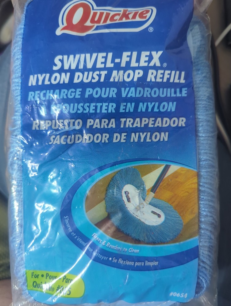 Quickie Swivel Flex Nylon Dust Mop Refill #065 Blue New FREE SHIPPING