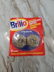 Vintage 1994 Brillo Scrubbers BRASS Scour Pads 2 Pack New Old Stock