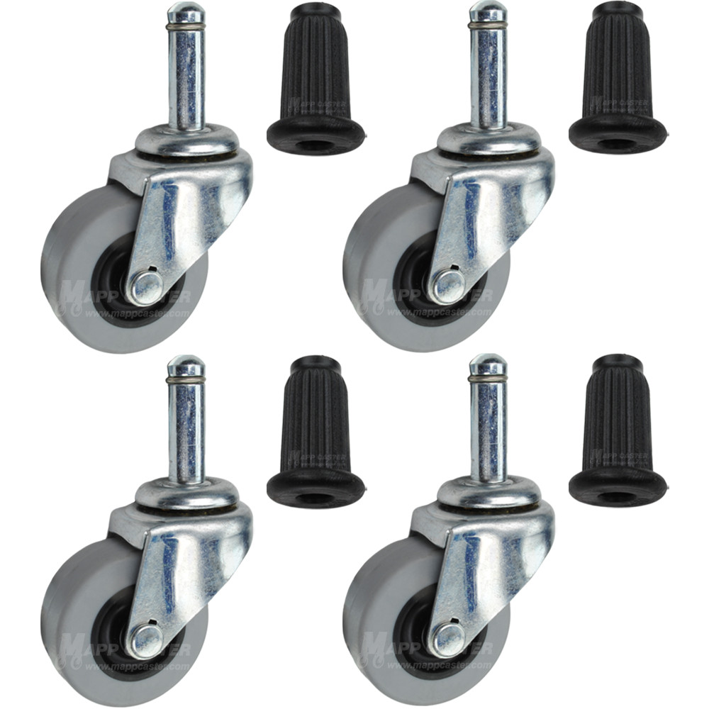 2″ Small Medical Instrument Cart Casters with inserts