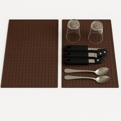 2-Pack Microfiber Dish Drying Mats by Dependable Industries 20″x15″, Brown