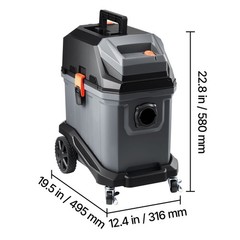 11 Gallon Wet Dry Shop Vacuum, 5.5 HP Portable with Self – Cleaning, 1350W, 20ft