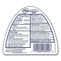 Dial Professional 06040EA 15.2oz Pump Bottle Hand Sanitizer – Fragrance-Free New