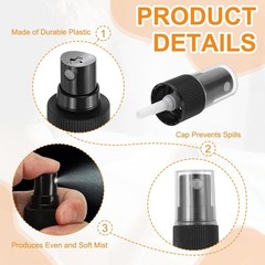 uxcell 24 Pcs Black Spray Top, 18/410 Fine Mist Sprayer 18/410,