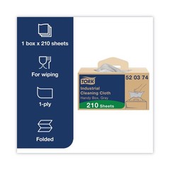 Tork 520374 16.34 x 14 1-Ply Industrial Cleaning Cloths – Gray (210/Carton) New