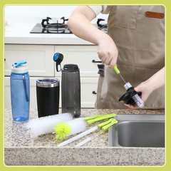 Bottle Cleaning Brush Set – Long Handle Cleaner for 5 Piece Set, Green