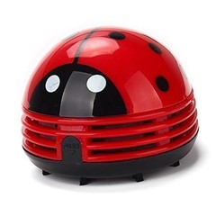E ECSEM Mini Portable Handheld Cordless Tabletop Crumb Sweeper Desktop Red