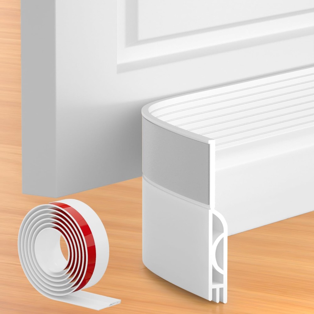 Beoguy Door Draft Stopper, Sweep for Bottom of Door, Under 39IN, White