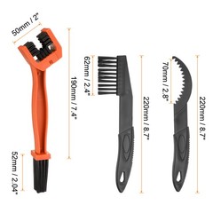4Pcs Bicycle Chain Cleaning Tool Set Bike Clean Brush Kit, Orange Black