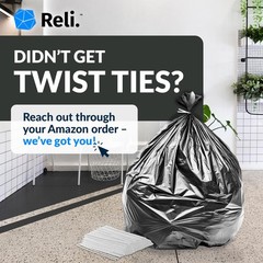Reli. 55 Gallon Trash Heavy Duty 100 Ties Tough Leak-Proof Garbage For Large