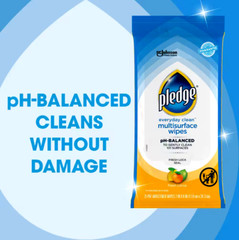 Pledge Multi-Surface Wipes, pH-Balanced formula – 25 ct.