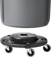 Brute Twist on/Off Round Dolly, Black, Use with BRUTE Trash Can, Pack of 2