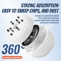 GSHLGAO Desktop Vacuum Cleaner USB Charging with Nozzle Small, White