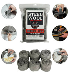 Steel Wool – #0 Fine Grade 6 Rolls 3ft/Each Steel Wool Pad Fill Fabric NEW