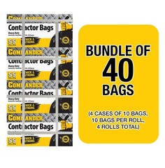 Commander 55 Gallon 3 Mil Heavy Duty Contractor Bags Flap Ties – 36 X 52 – Pack