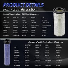 For Kawasaki 11013-7044 & 11013-7045 Inner & Outer Air Filter Cleaners Combo…