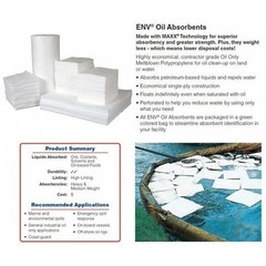Brady Env150 Sorbent Roll, 44 Gal, 30 In X 150 Ft, Oil, White, Polypropylene