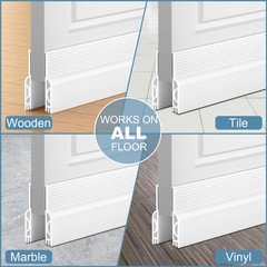 Beoguy Door Draft Stopper, Sweep for Bottom of Door, Under 39IN, White