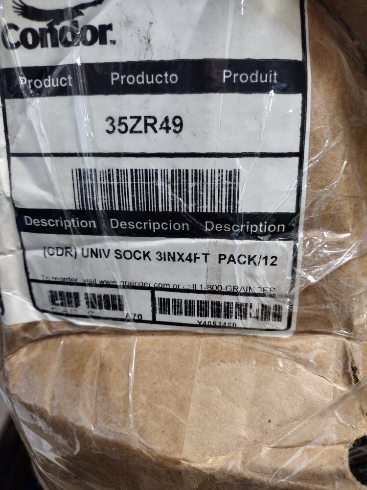 Absorbent Sock 3″ x 4’/ Lot of 11 Grey / Condor 35ZR49 Universal