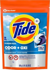 Tide Ultra OXI Power PODS with Odor Eliminators Laundry 18 Count (Pack of 1)