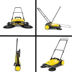Karcher S 4 Twin Walk-Behind Outdoor Hand Push Sweeper – 5.25 Gallon Capacity