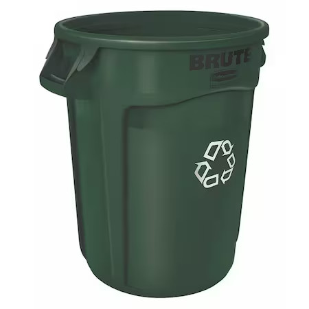 Rubbermaid Commercial 1788472 Round Recycling Bin, Green, 22″ Dia, Polyethylene