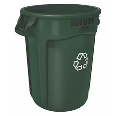 Rubbermaid Commercial 1788472 Round Recycling Bin, Green, 22″ Dia, Polyethylene