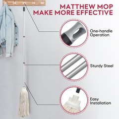 Matthew Cleaning Cotton Mop for 1 Full & 1 Refill Heads (8oz), White