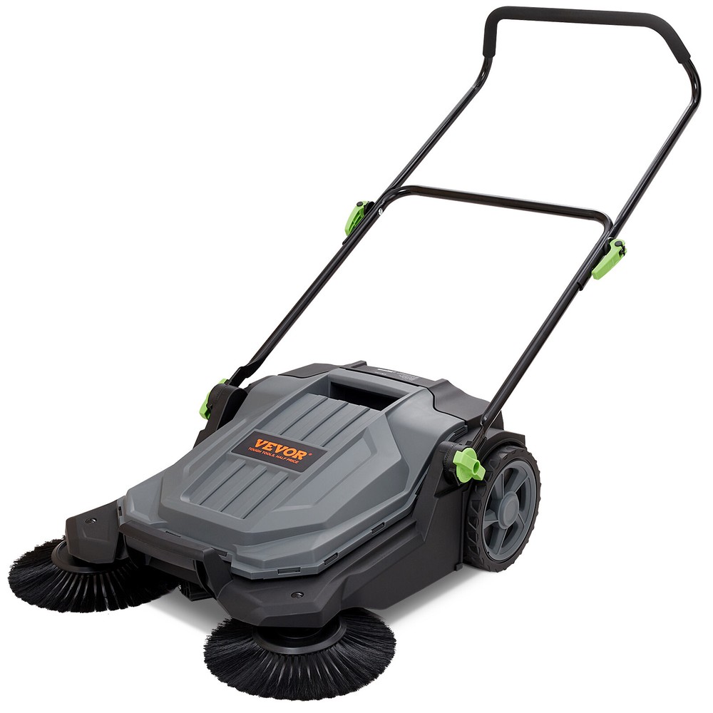 VEVOR Walk-behind Hand Push Floor Sweeper 25.6″ Width 5 Gallon Waste Container