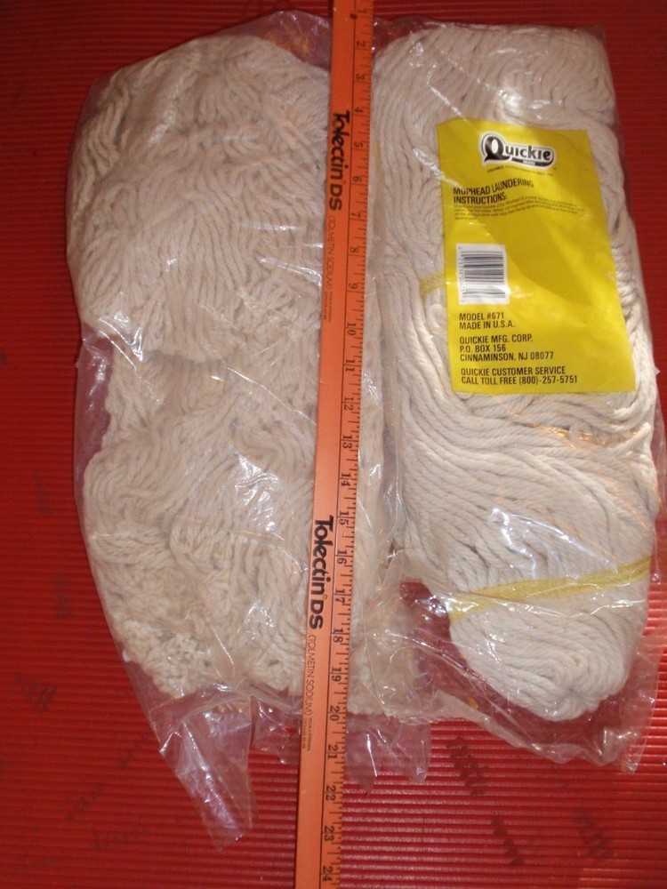 2 NEW PROFESSIONAL WET MOPS JANITORIAL SUPPLIES CLEANING QUICKIE 22 OZ. REFILL