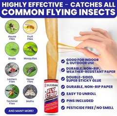 Fly Strips Indoor Sticky Hanging Trap 24 Pack Non Toxic Fly Paper