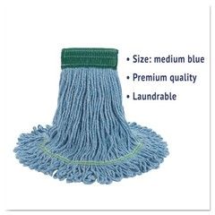 Boardwalk 502BLEA 5 in. Super Loop CO/SYN Fiber Wet Mop Heads – Blue, Medium New