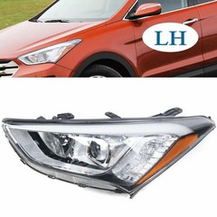 Santa Fe 2013-2016 Driver Side LH Halogen Headlight Assembly Transparent Lens