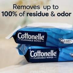 Cottonelle Fresh Feel Flushable Wet Wipes, Adult Wet Wipes, 8 Flip-Top Packs