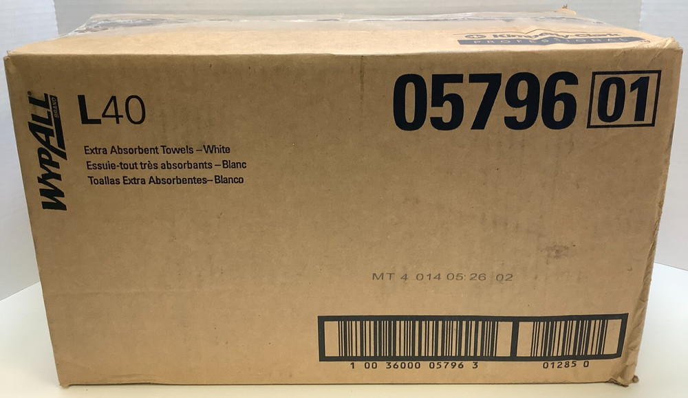 Kimberly Clark 05796 WYPALL L40 Extra Absorbent Towels, White, 200ct Case