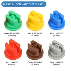 6Pcs Spray Nozzle Tip 110° Flat Fan Shaped Nozzle 0.15-0.6mm Pore Spray Nozzle