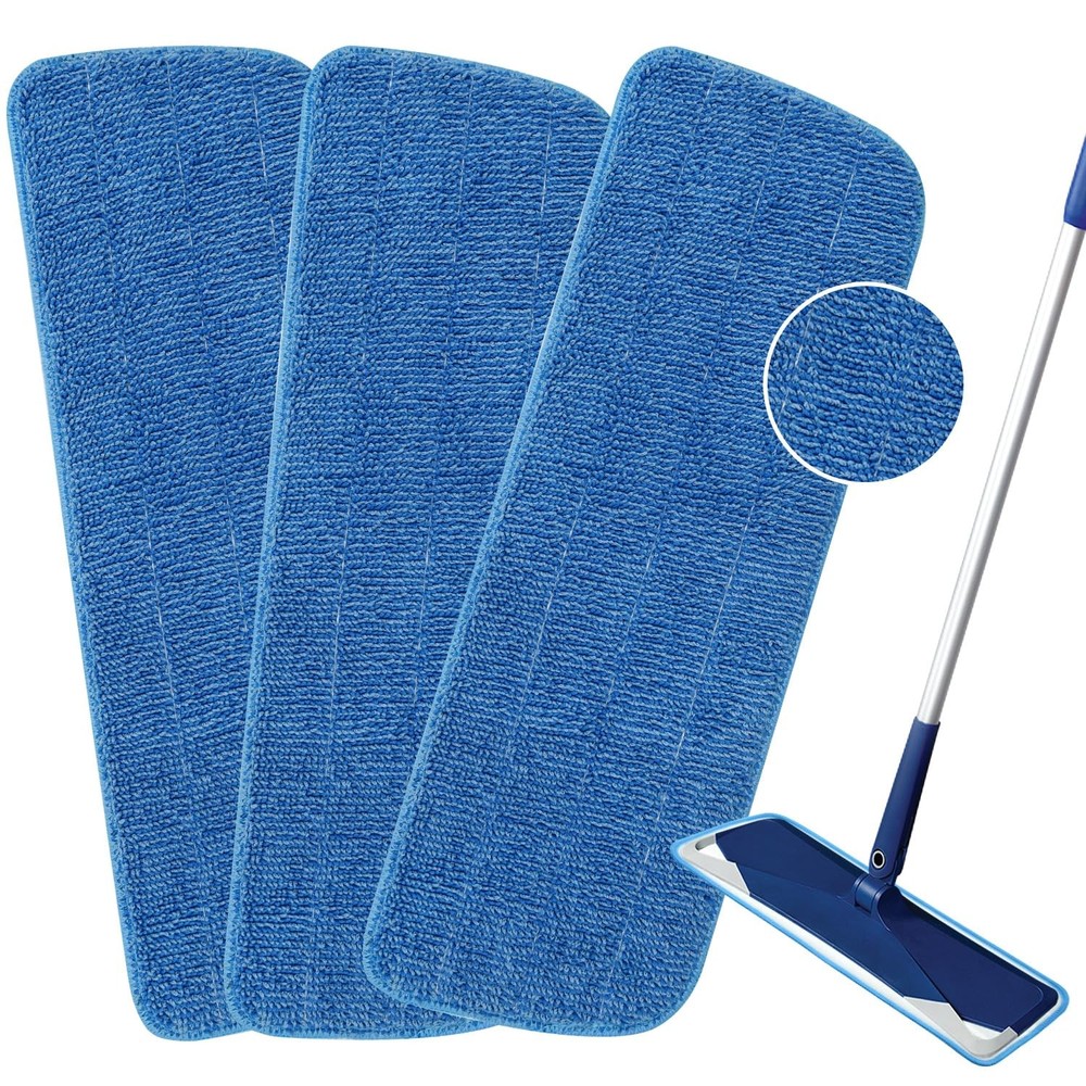 3 Pack 16.5“ Universal Fit Flat Mop Pads, Pads