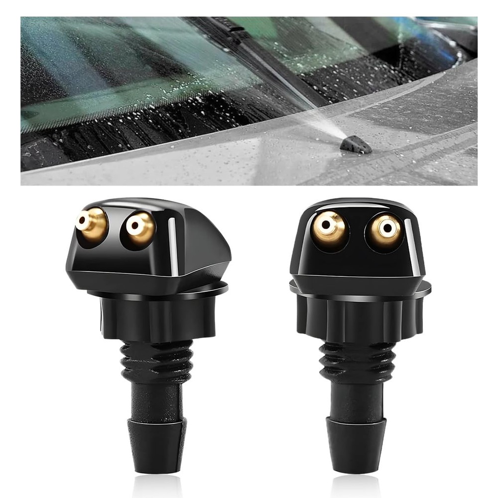 2PCS Front Windshield Washer Nozzles Universal Wiper Spray Jet Replacement Kit