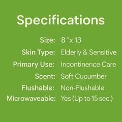 Adult Wipes Extra Large Scented – Skin-Friendly 720 Count (Pack of 1), White