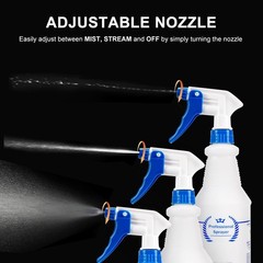 Plastic Spray Bottle, Empty Bottles (2 Pack 24 Oz), 2-Pack, Blue